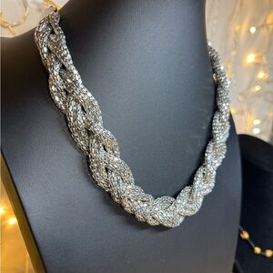 Express Silver Braided Necklace